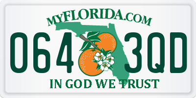 FL license plate 0643QD