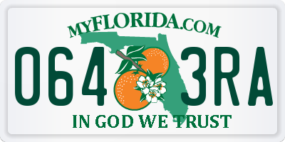 FL license plate 0643RA