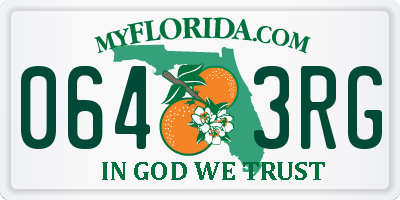 FL license plate 0643RG