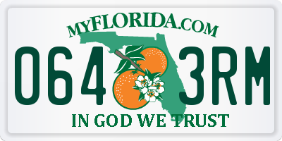 FL license plate 0643RM