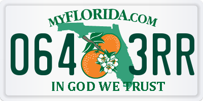 FL license plate 0643RR
