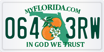 FL license plate 0643RW