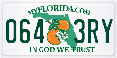 FL license plate 0643RY