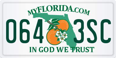 FL license plate 0643SC