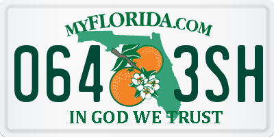 FL license plate 0643SH