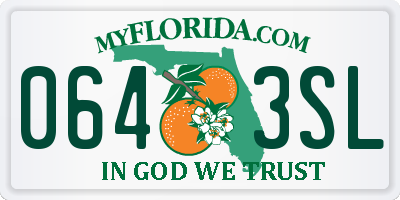 FL license plate 0643SL