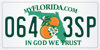 FL license plate 0643SP