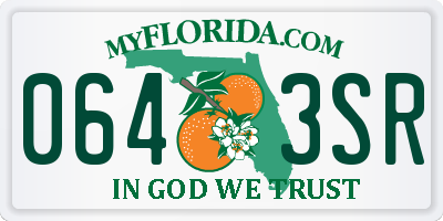 FL license plate 0643SR