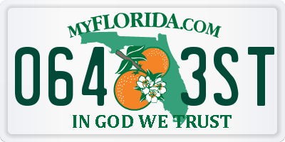 FL license plate 0643ST