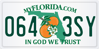 FL license plate 0643SY