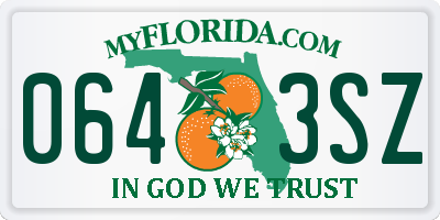 FL license plate 0643SZ