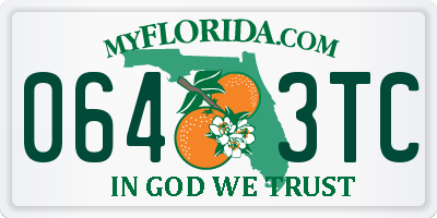 FL license plate 0643TC