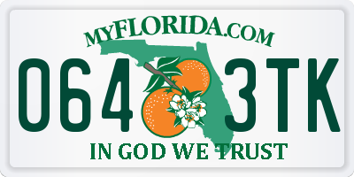 FL license plate 0643TK