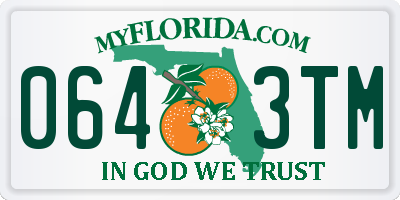 FL license plate 0643TM
