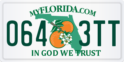 FL license plate 0643TT
