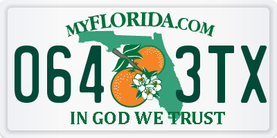 FL license plate 0643TX