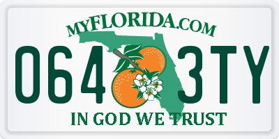 FL license plate 0643TY
