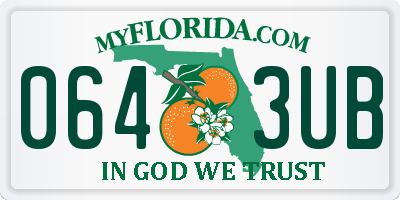 FL license plate 0643UB