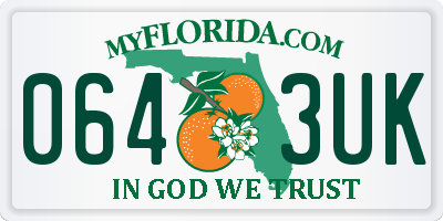 FL license plate 0643UK
