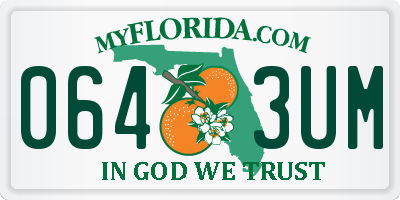 FL license plate 0643UM
