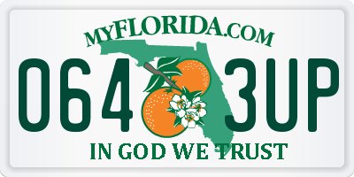 FL license plate 0643UP