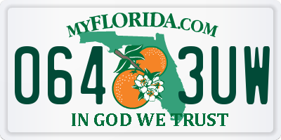 FL license plate 0643UW