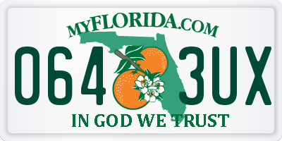 FL license plate 0643UX
