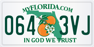 FL license plate 0643VJ