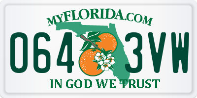 FL license plate 0643VW