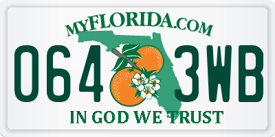 FL license plate 0643WB