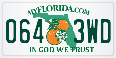 FL license plate 0643WD