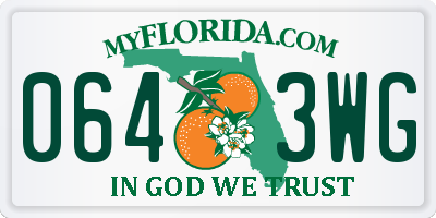 FL license plate 0643WG