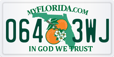 FL license plate 0643WJ
