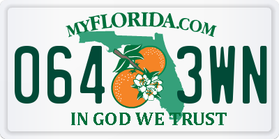 FL license plate 0643WN