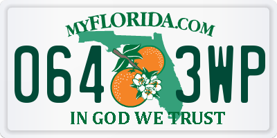 FL license plate 0643WP