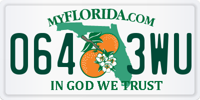 FL license plate 0643WU