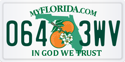 FL license plate 0643WV