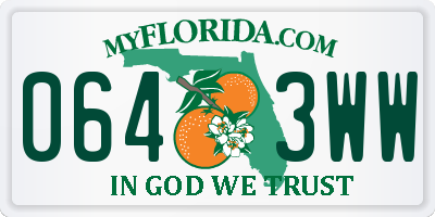 FL license plate 0643WW