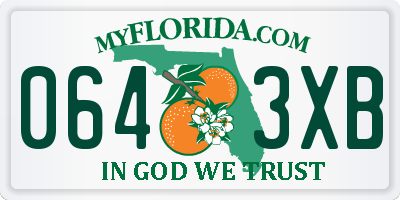 FL license plate 0643XB