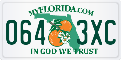 FL license plate 0643XC