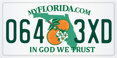 FL license plate 0643XD