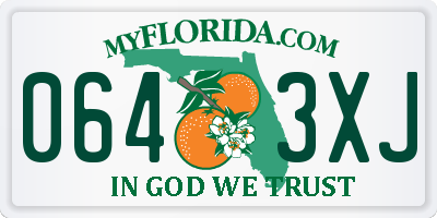 FL license plate 0643XJ