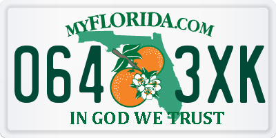 FL license plate 0643XK