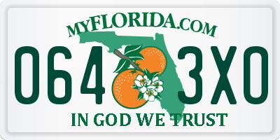 FL license plate 0643XO