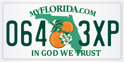 FL license plate 0643XP