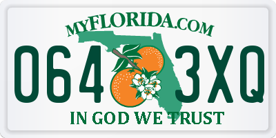 FL license plate 0643XQ