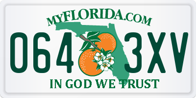 FL license plate 0643XV