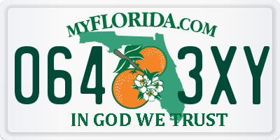 FL license plate 0643XY
