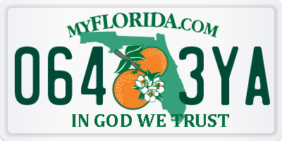 FL license plate 0643YA