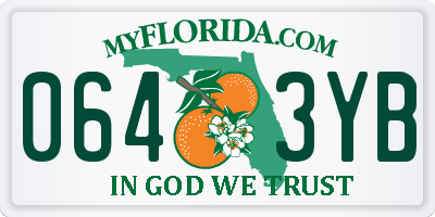 FL license plate 0643YB